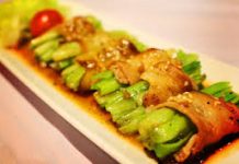 Đậu bắp cuộn thịt nướng